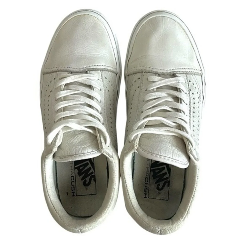 VANS Old Skool Reissue White Leather Sneakers Sport Skateboarding Sneakers Shoes